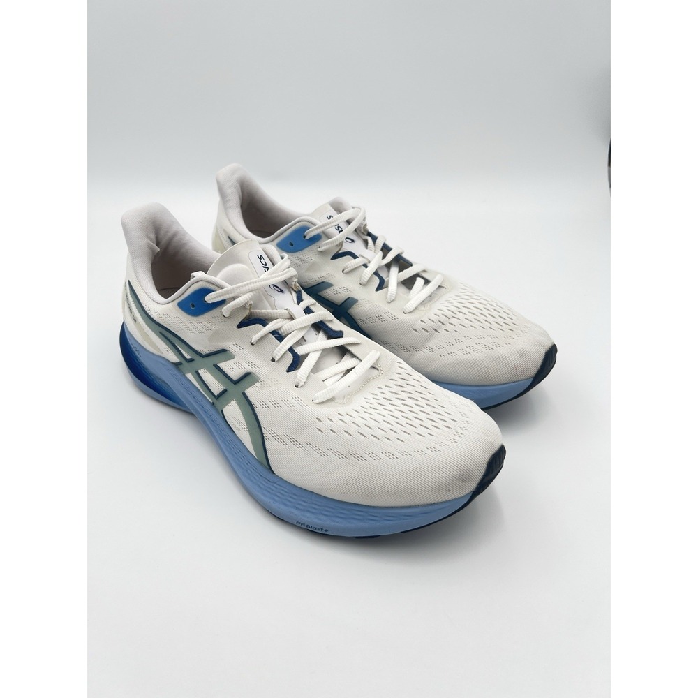 ASICS Gel Running Shoes White Blue Athletic Sneakers Lace Up Comfort Men's